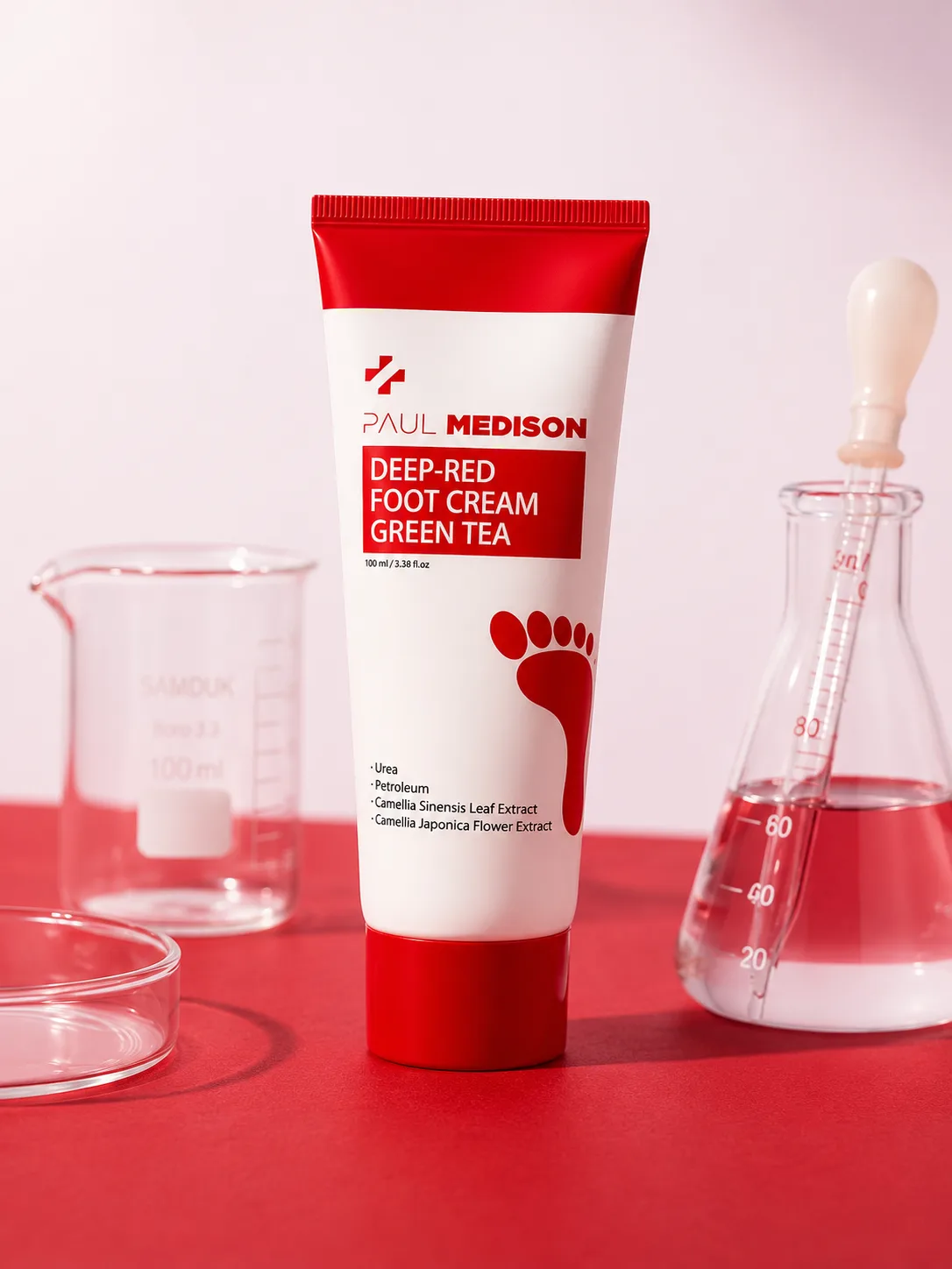 Deep Red Foot Cream Green Tea, 100ml